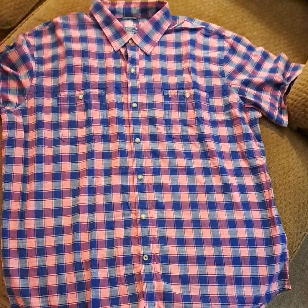 Izod Saltwater Relaxed Classics Mens Short Sleeve Shirt Size: XXL